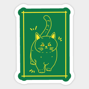 Yellow Brave Cat Sticker
